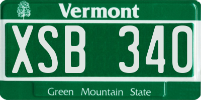 VT license plate XSB340