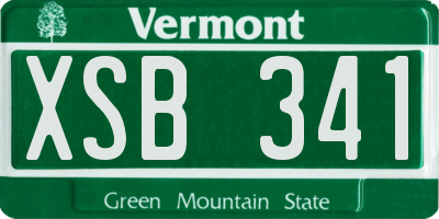 VT license plate XSB341