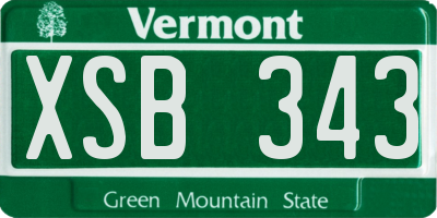 VT license plate XSB343