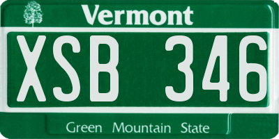 VT license plate XSB346