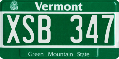 VT license plate XSB347