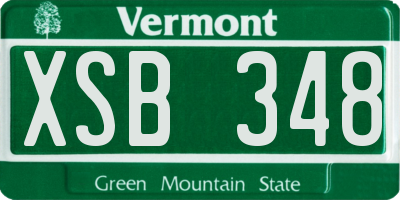 VT license plate XSB348
