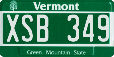 VT license plate XSB349