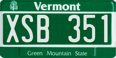 VT license plate XSB351