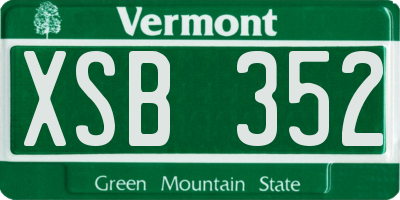 VT license plate XSB352