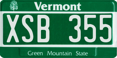 VT license plate XSB355