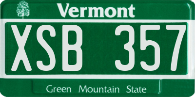 VT license plate XSB357