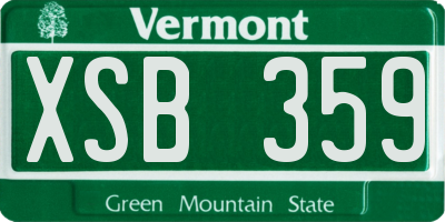 VT license plate XSB359