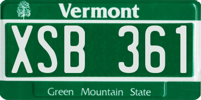 VT license plate XSB361