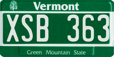 VT license plate XSB363
