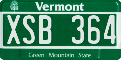 VT license plate XSB364