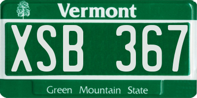 VT license plate XSB367
