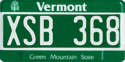 VT license plate XSB368
