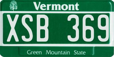 VT license plate XSB369