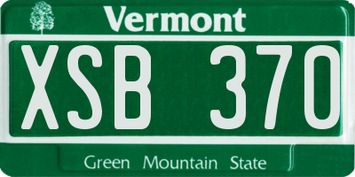 VT license plate XSB370