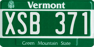 VT license plate XSB371