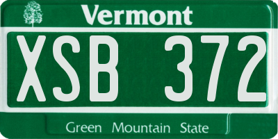 VT license plate XSB372