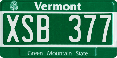 VT license plate XSB377