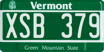 VT license plate XSB379