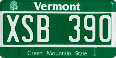 VT license plate XSB390