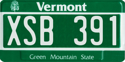 VT license plate XSB391
