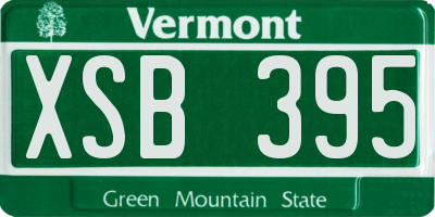 VT license plate XSB395