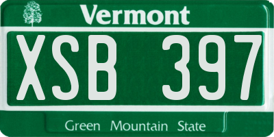 VT license plate XSB397