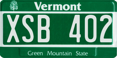 VT license plate XSB402