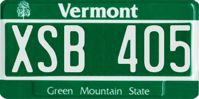 VT license plate XSB405