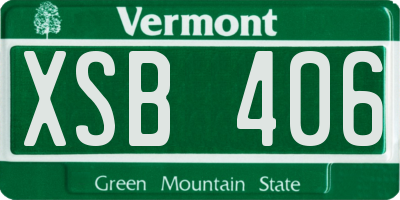 VT license plate XSB406