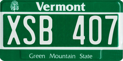 VT license plate XSB407