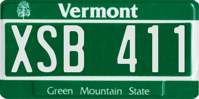 VT license plate XSB411