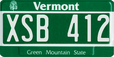 VT license plate XSB412