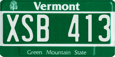 VT license plate XSB413