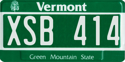 VT license plate XSB414