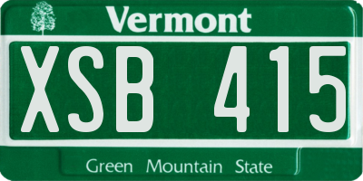 VT license plate XSB415