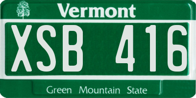 VT license plate XSB416
