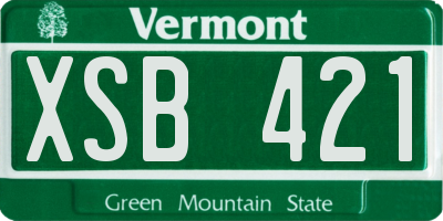 VT license plate XSB421