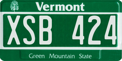 VT license plate XSB424