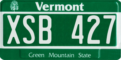 VT license plate XSB427
