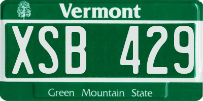 VT license plate XSB429