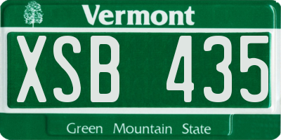 VT license plate XSB435