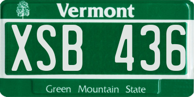 VT license plate XSB436