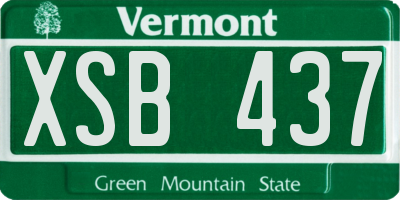 VT license plate XSB437