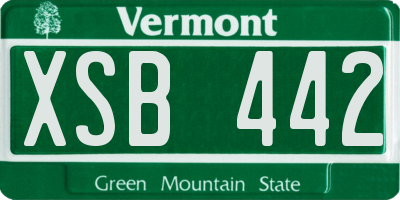 VT license plate XSB442
