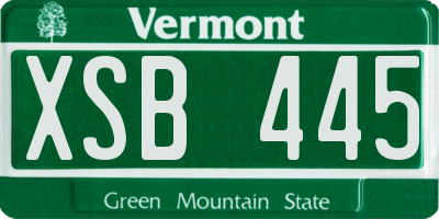 VT license plate XSB445