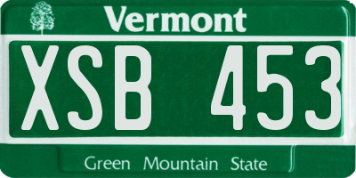 VT license plate XSB453