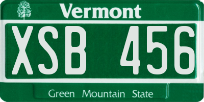 VT license plate XSB456