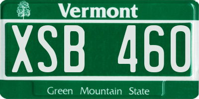 VT license plate XSB460