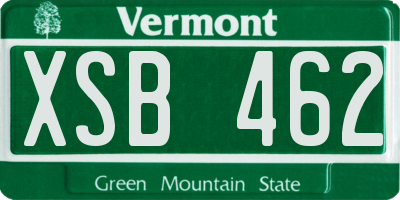 VT license plate XSB462